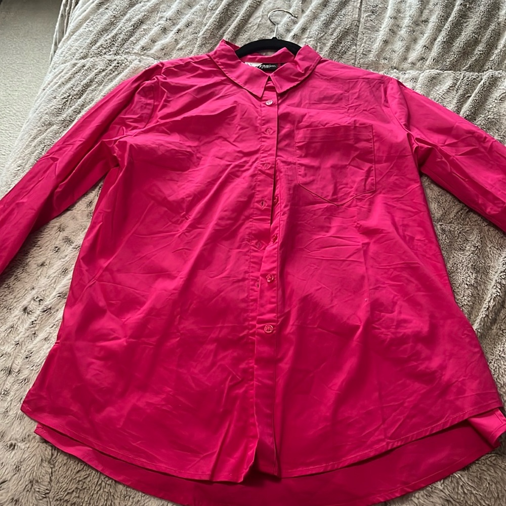 Pink new york and company button up
